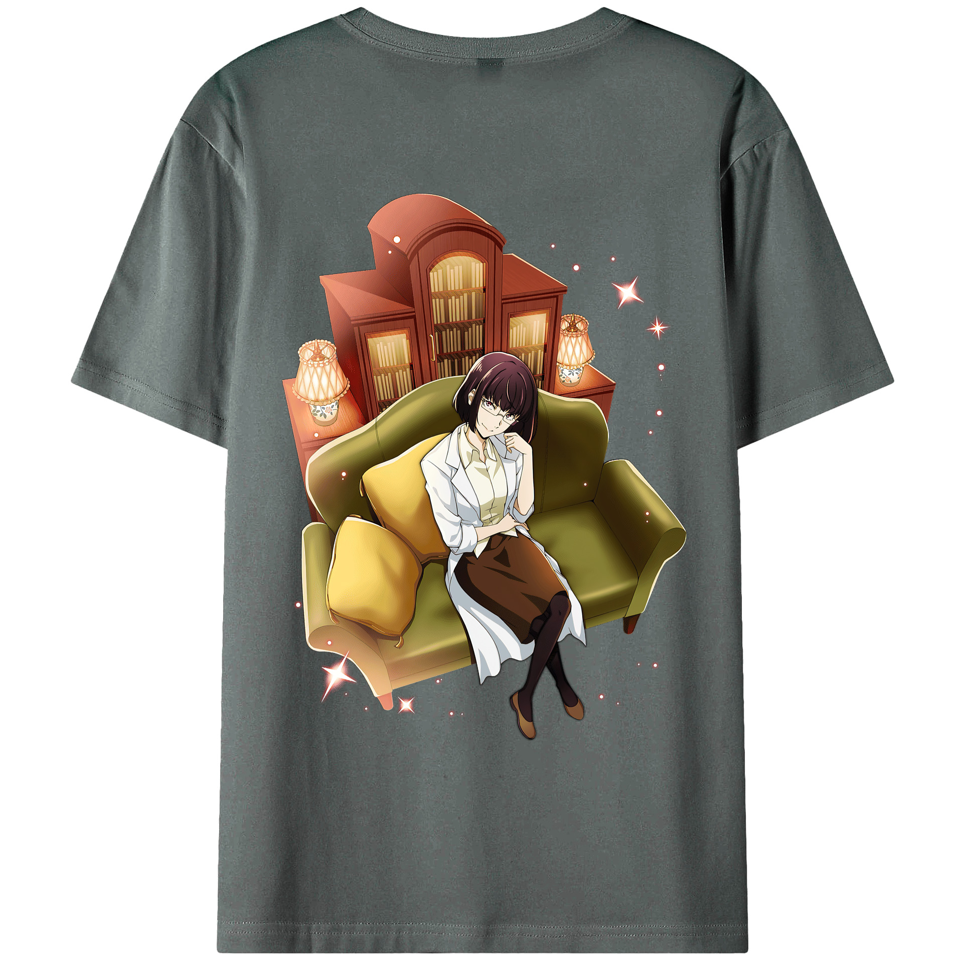 （画像用） 文豪ストレイドッグス Bungo Stray Dogs 綿100％ メンズ半袖Tシャツ（バックプリント） 通気性